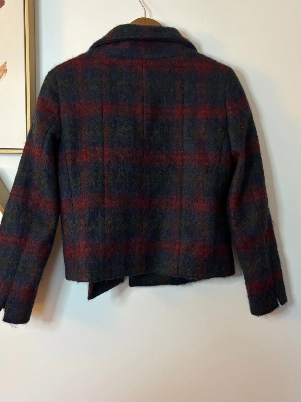 Talbots Plaid Toggle Wool Jacket - Navy & Red 2P